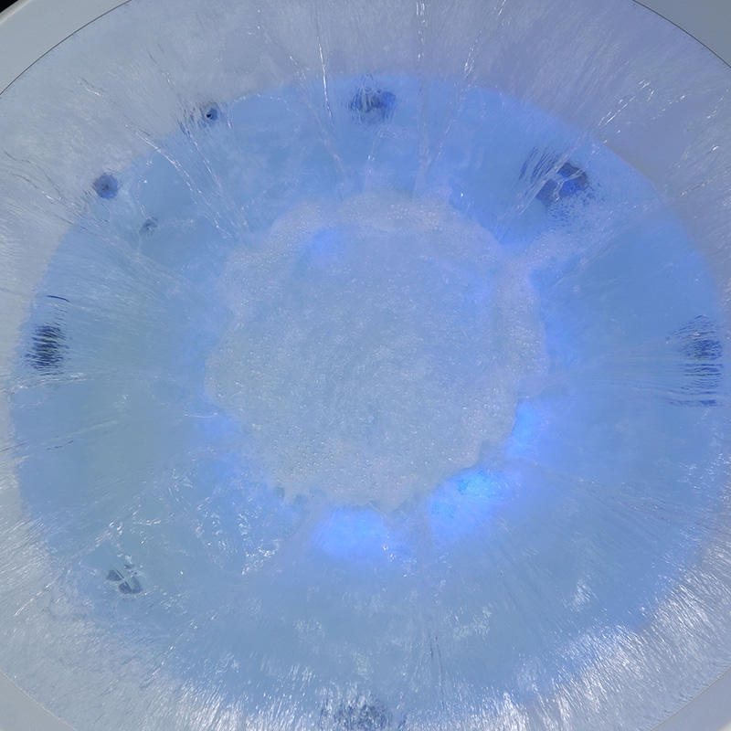 55 Zoll große Whirlpool-Eckbadewanne mit 360 wasserfallfarbenen LED-Leuchten