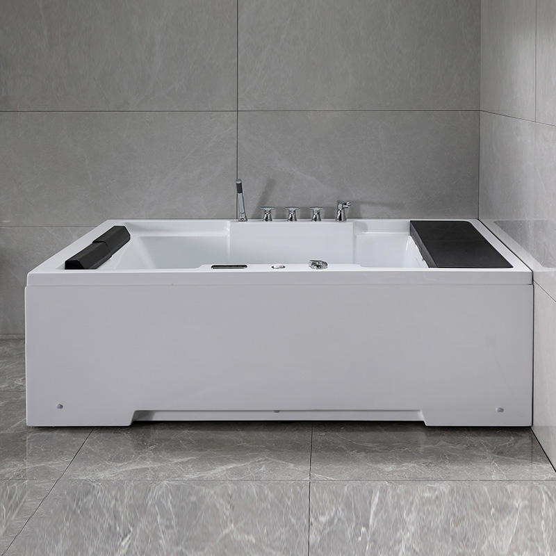 Große rechteckige Whirlpool-Badewanne aus weißem Acryl
