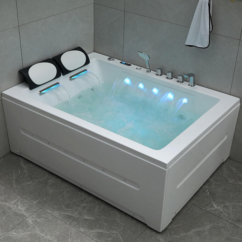 Rechteckige Whirlpool-Badewanne mit LED 1700 x 1250 mm für 2 Personen