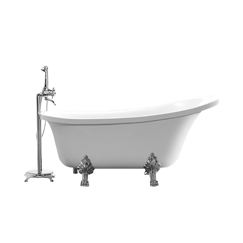 Klassische freistehende Badewanne aus Acryl mit Klauenfüßen, Größe 63